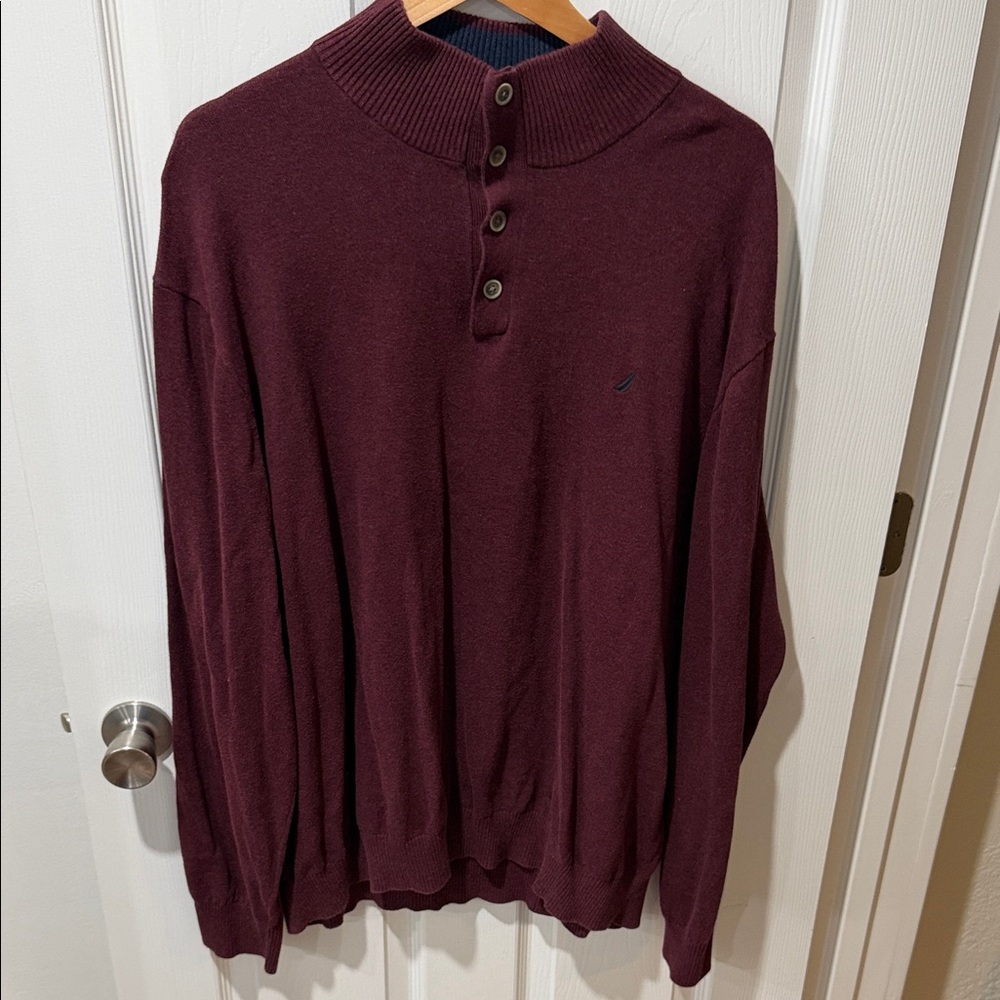 Nautica Men's Maroon Crewneck Sweater